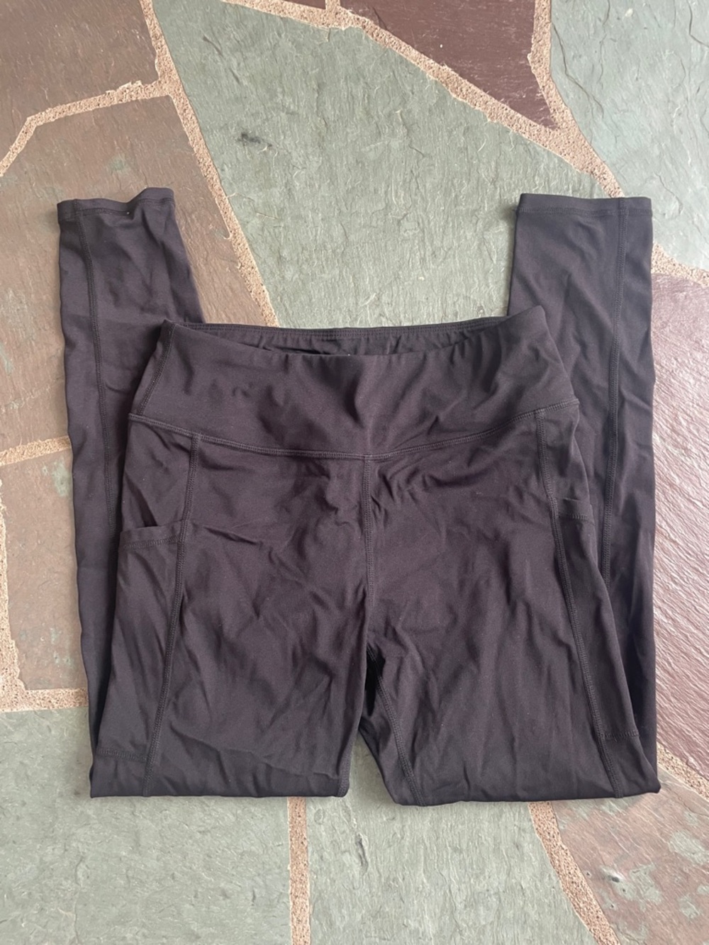 Stelle Black Girls' Performance Leggings with Side Pockets